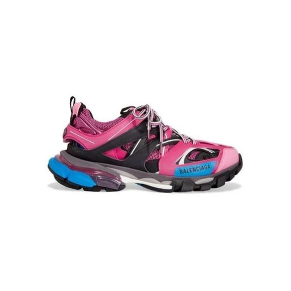 BALENCIAGA Track Runner Trainer Sneakers Pink Blue Sz 42 - Picture 1 of 10